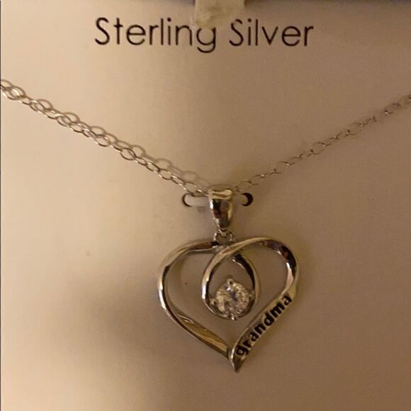 Sterling silver chain a d pendant with CZ - Picture 3 of 6